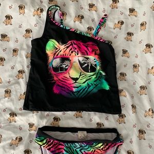 Op girls two piece swimsuit size L 10/12